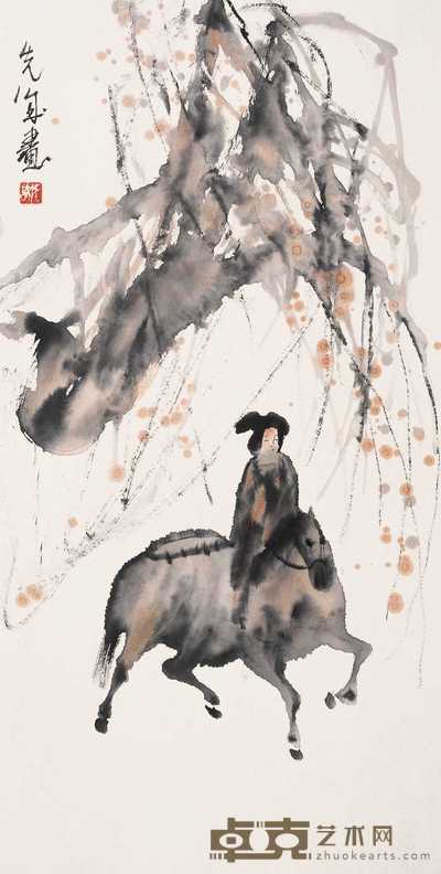 彭先诚 出游图 立轴 66.5×34cm